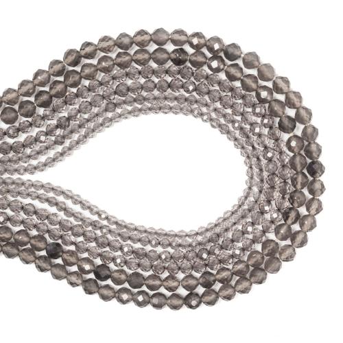 Gemstone Jewelry Beads Silver Obsidian DIY & faceted grey Sold Per Approx 38 cm Strand