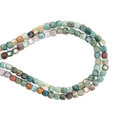 Natural Indian Agate Beads Square DIY mixed colors Sold Per Approx 38 cm Strand