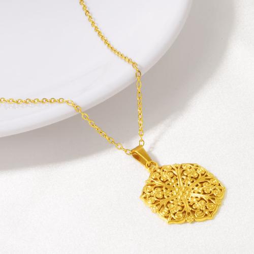 Stainless Steel Jewelry Necklace 304 Stainless Steel Snowflake plated for woman Sold By PC