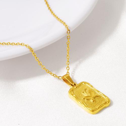 Stainless Steel Jewelry Necklace 304 Stainless Steel Rectangle plated for woman Sold By PC