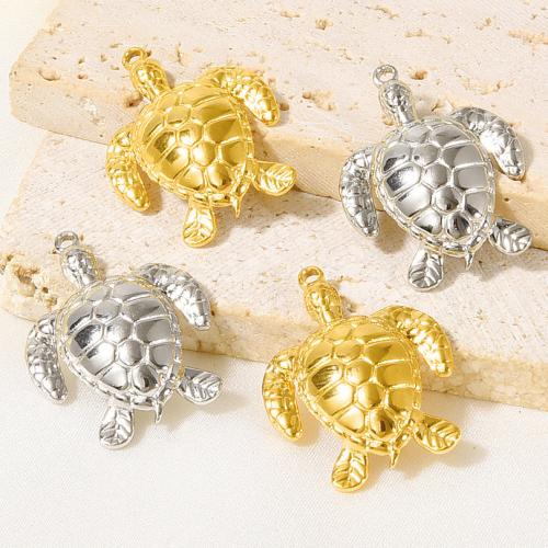 Stainless Steel Animal Pendants 304 Stainless Steel Turtle plated DIY Sold By Bag