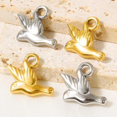 Stainless Steel Animal Pendants 304 Stainless Steel Bird plated DIY Sold By Bag