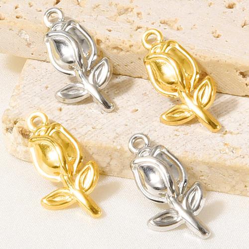 Stainless Steel Flower Pendant 304 Stainless Steel plated DIY Sold By Bag