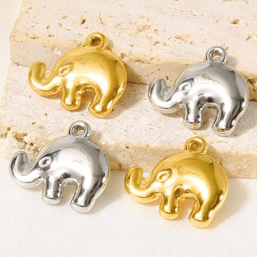 Acciaio inossidabile Animal Ciondoli, 304 acciaio inox, Elefante, placcato, DIY, nessuno, 10PC/borsa, Venduto da borsa