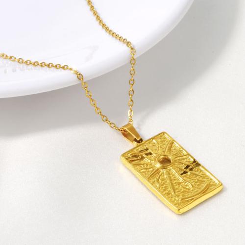 Stainless Steel Jewelry Necklace 304 Stainless Steel Rectangle plated for woman Sold By PC