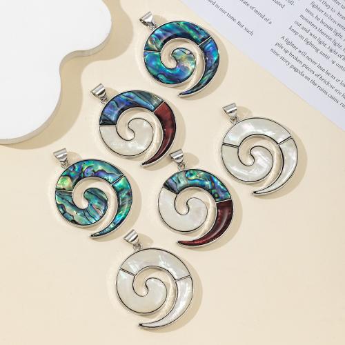 Shell Pendants Zinc Alloy with Shell plated DIY nickel lead & cadmium free Sold By PC