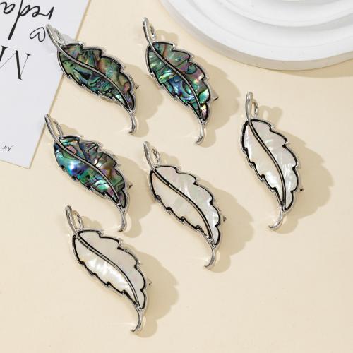 Shell Pendants Zinc Alloy with Shell Leaf silver color plated DIY nickel lead & cadmium free Sold By PC