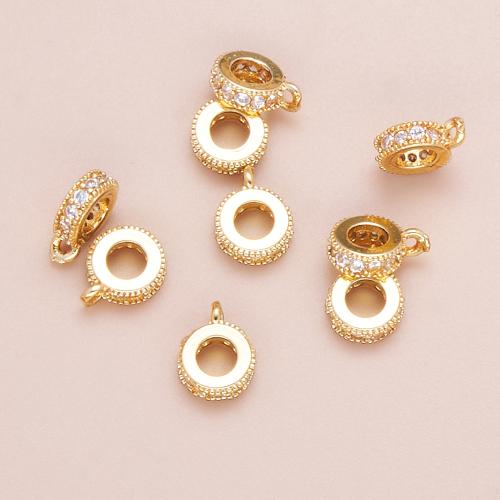 Brass Bail Beads Vacuum Ion Plating DIY & micro pave cubic zirconia Sold By PC