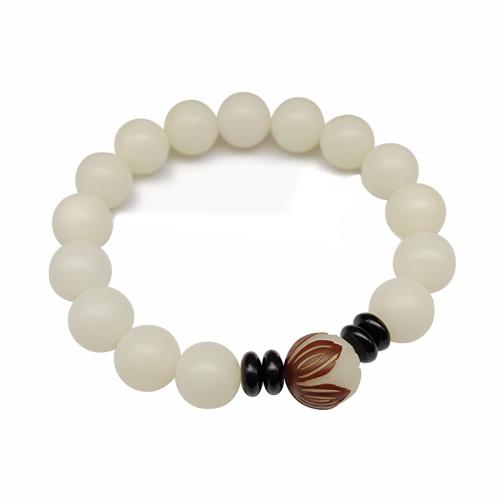 Bodhi Root Pulsera, Lotus, hecho a mano, estilo popular & unisexo, beads length 12mm, aproximado 15PCs/Sarta, Vendido por Sarta