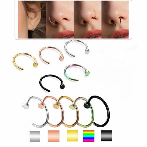 Aço inoxidável 304 Jóia Piercing do nariz, banhado, tamanho diferente para a escolha & para mulher, Mais cores pare escolha, vendido por PC