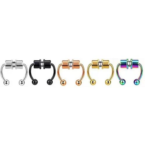 acier inoxydable 316L Bijoux de Piercing de Nez, Placage, unisexe & magnétique & normes différentes pour le choix, plus de couleurs à choisir, Vendu par PC