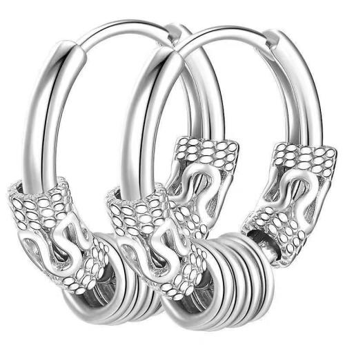 304 rostfritt stål Huggie Hoop Earring, plated, Unisex & olika stilar för val, 12mm, Säljs av PC