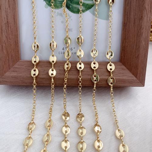 Brass Necklace Chain gold color plated DIY nickel lead & cadmium free Sold By Bag