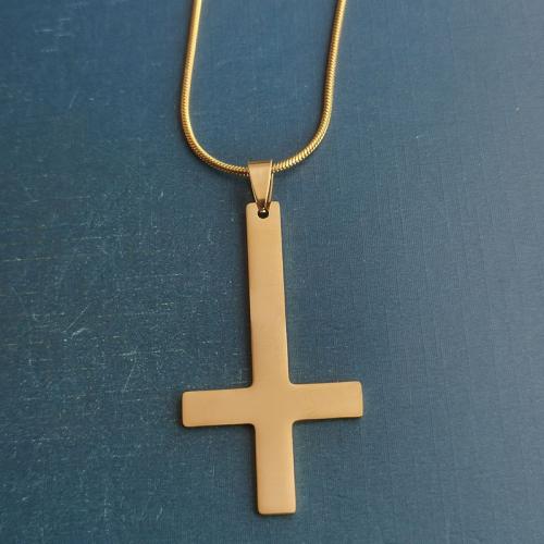 Titanium Steel Pendants Cross polished DIY Sold By Bag