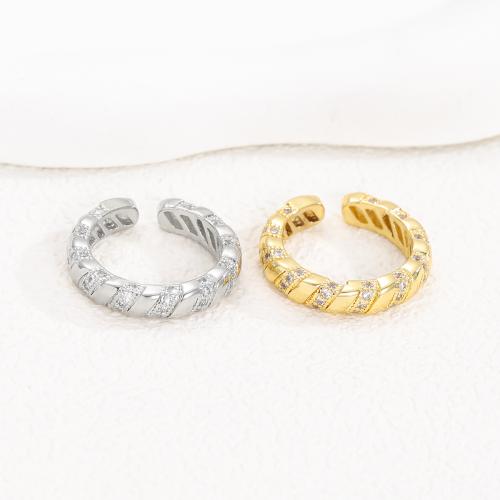 Cúbicos Circonia Micro Pave anillo de latón, metal, chapado, Joyería & micro arcilla de zirconia cúbica, más colores para la opción, libre de níquel, plomo & cadmio, Vendido por UD