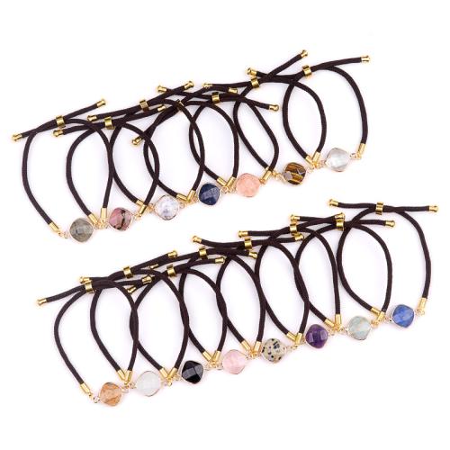 Bracelets de pierres précieuses, Nylon polypropylène, avec Pierre naturelle & laiton, bijoux de mode, plus de couleurs à choisir, Vendu par PC