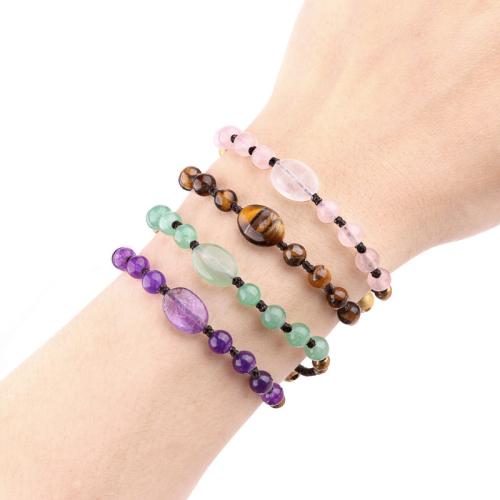 Edelsteen armbanden, Natuursteen, met Nylon Polypropyleen & Messing, mode sieraden & verschillende materialen voor de keuze, meer kleuren voor de keuze, Verkocht door PC