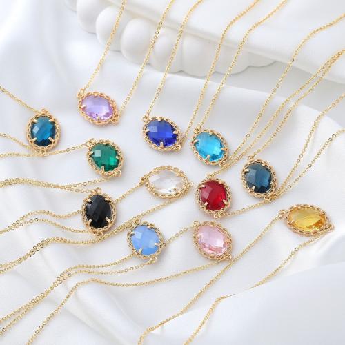 Collier en laiton cubique Zircon Micro Pave, avec zircon cubique, avec 1.96 Inch chaînes de rallonge, Placage de couleur d'or, bijoux de mode & styles différents pour le choix & pour femme, plus de couleurs à choisir, Longueur 17.71 pouce, Vendu par PC