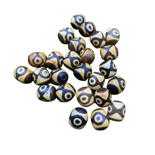 Natuurlijke Tibetaanse Agaat Dzi Beads, DIY, geel, 15x14mm, Verkocht door PC