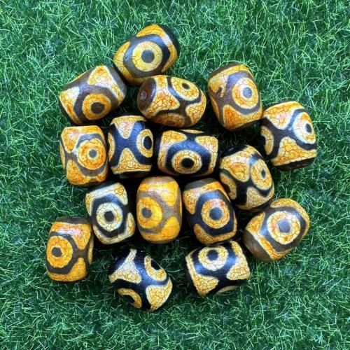 Naturlige tibetanske Agate Dzi Beads, Tibetansk agat, du kan DIY, appelsin, 12x16mm, Solgt af PC