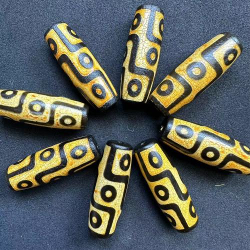 Naturlige tibetanske Agate Dzi Beads, Tibetansk agat, du kan DIY, appelsin, 40x14mm, Solgt af PC