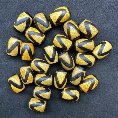 Naturlige tibetanske Agate Dzi Beads, Tibetansk agat, du kan DIY, appelsin, 15x22mm, Solgt af PC