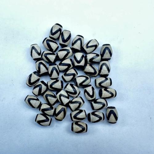 Natuurlijke Tibetaanse Agaat Dzi Beads, DIY, zwart, 13x18mm, Gat:Ca 1.5mm, Verkocht door PC