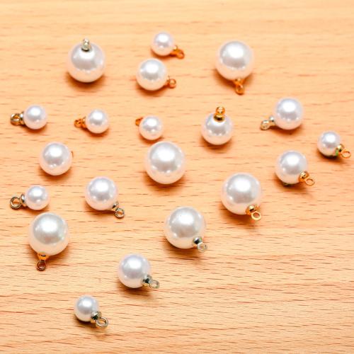 Plastic Pendants Zinc Alloy with Plastic Pearl plated DIY Sold By Bag