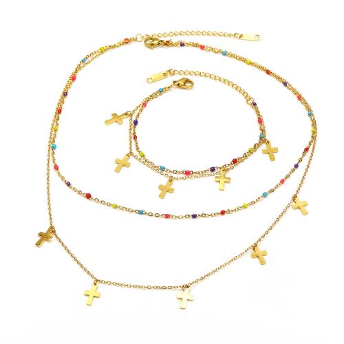 Roestvrij staal sieraden sets, 304 roestvrij staal, voor vrouw, meer kleuren voor de keuze, Verkocht door PC