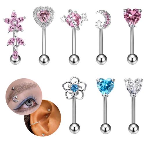 ottone Ancora dermica, placcato, unisex & stili diversi per la scelta & Micro spianare cubic zirconia, dermal anchor length 10-16mm, Venduto da PC