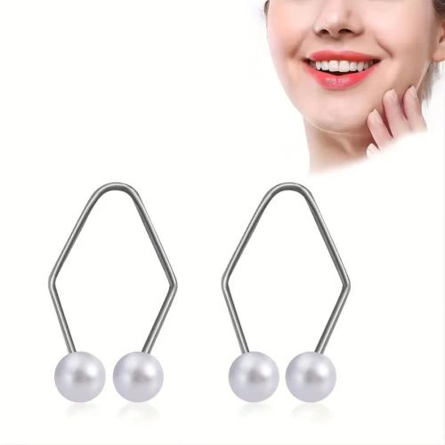 304 rozsdamentes acél Dermal Piercing ékszerek, -val Műanyag Pearl, csiszolt, egynemű, több színt a választás, 40x25mm, Által értékesített PC