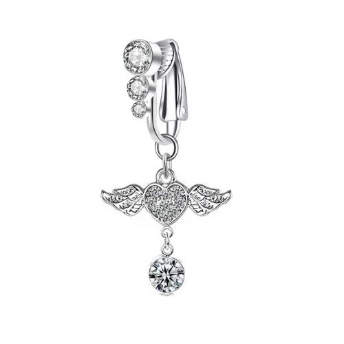 Zink Alloy belly ring, plated, Unisex & olika stilar för val & med strass, belly ring length 30-50mm, Säljs av PC