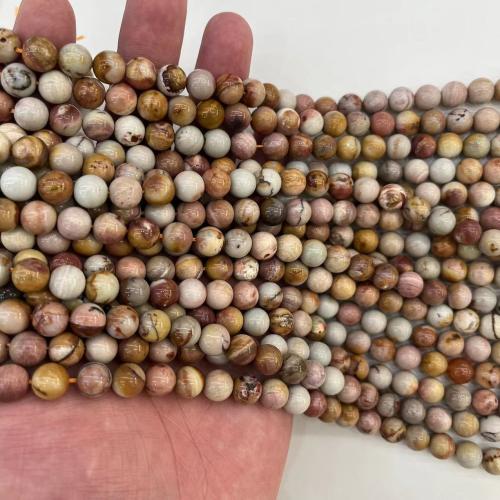 Agate Beads Round natural & DIY Sold By Strand