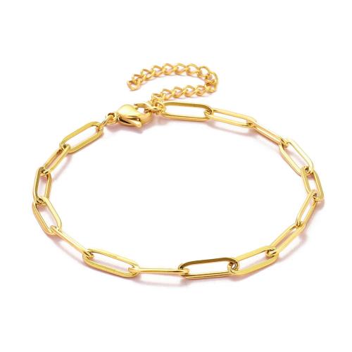 Stainless Steel Jewelry Bracelet 304 Stainless Steel Vacuum Ion Plating DIY Sold By Bag