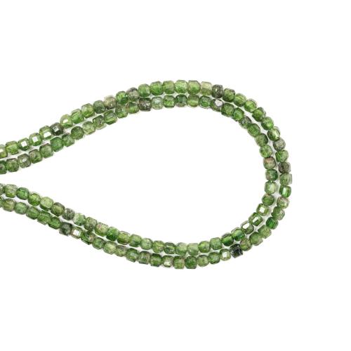 Grânulos de gemstone jóias, Polipropileno, Quadrado, DIY, verde, 2.50x2.50mm, vendido para Aprox 38 cm Strand