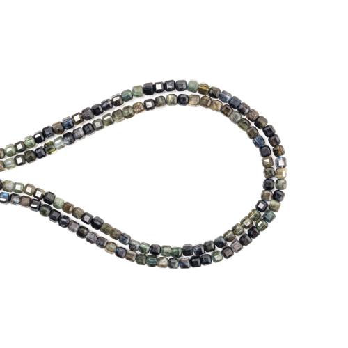 Gemstone Ékszer Gyöngyök, Turmalin, Négyzet, DIY, kék, 2.50x2.50mm, Naponta eladott Kb 38 cm Strand