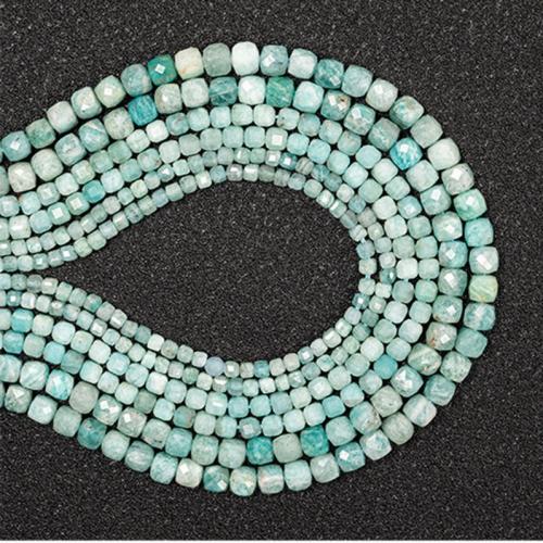 Amazonite Gyöngyök, Négyzet, DIY & különböző méretű a választás, kék, Naponta eladott Kb 38 cm Strand