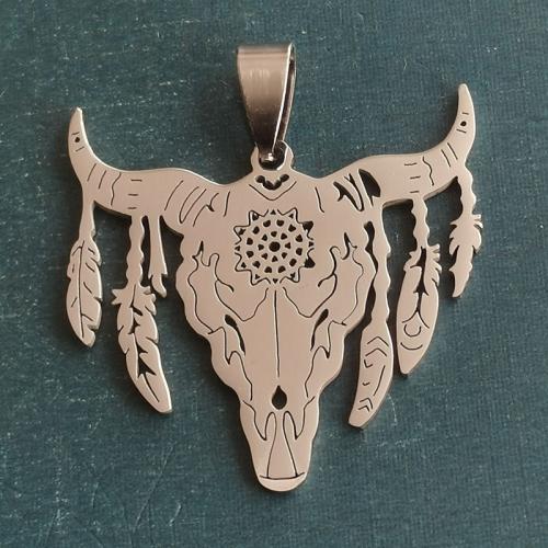 Titanium Steel Pendants Bull polished DIY Sold By Bag