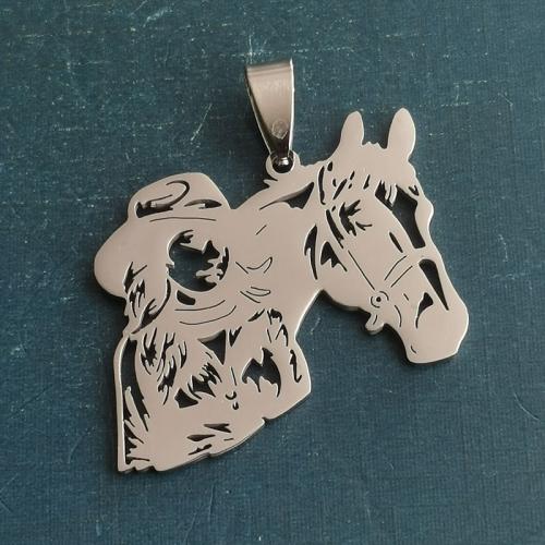 Titanium Steel Pendants Horse polished DIY Sold By Bag