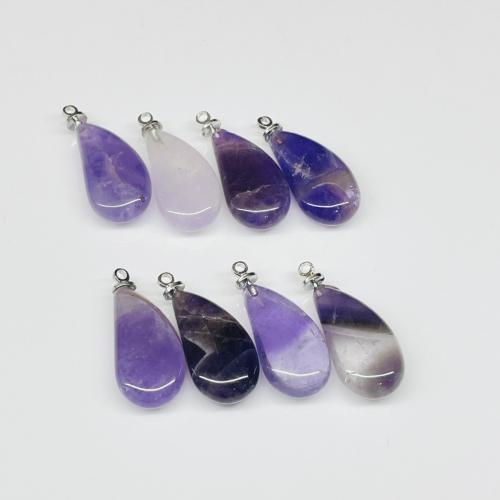 Naturlig Quartz Vedhæng, Ametyst, Aubergine, du kan DIY, lilla, 26x11x6mm, Solgt af PC