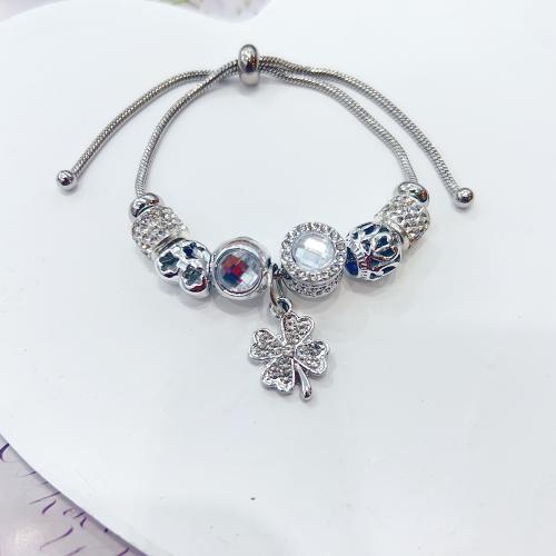 European Bracelet Zinc Alloy with 304 Stainless Steel Chain & Resin Adjustable & fashion jewelry & for woman platinum color Length Approx 16-26 cm Sold By PC