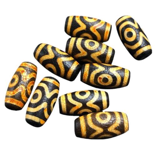 Natuurlijke Tibetaanse Agaat Dzi Beads, DIY, 30x14mm, Verkocht door PC