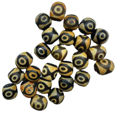 Natuurlijke Tibetaanse Agaat Dzi Beads, DIY, oranje, 12x13mm, Verkocht door PC