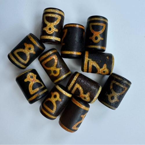 Naturlige tibetanske Agate Dzi Beads, Tibetansk agat, du kan DIY, 20x14mm, Solgt af PC