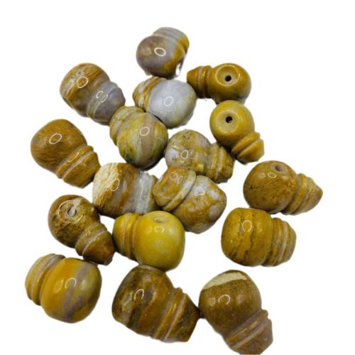 Ágata natural tibetano Dzi Beads, Ágata tibetana, DIY, amarelo terra, 20x25mm, vendido por PC