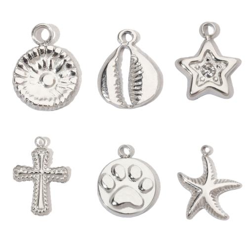 Stainless Steel Pendants 304 Stainless Steel Vacuum Ion Plating DIY & with rhinestone Sold By PC