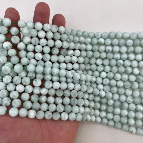 Gemstone Jewelry Beads Angelite Round natural & DIY green Sold By Strand