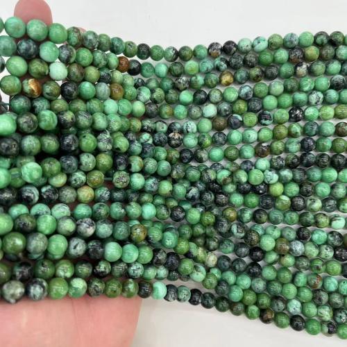 Gemstone Jewelry Beads Lasionite Round natural & DIY green Sold By Strand