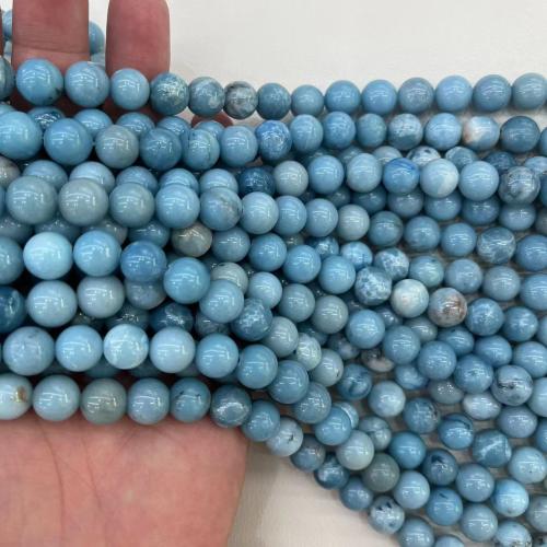 Gemstone Jewelry Beads Larimar Round natural & DIY blue Sold By Strand