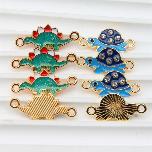 Animal Zinc Alloy Connector gold color plated & DIY & enamel & with rhinestone nickel lead & cadmium free Approx Sold By Bag